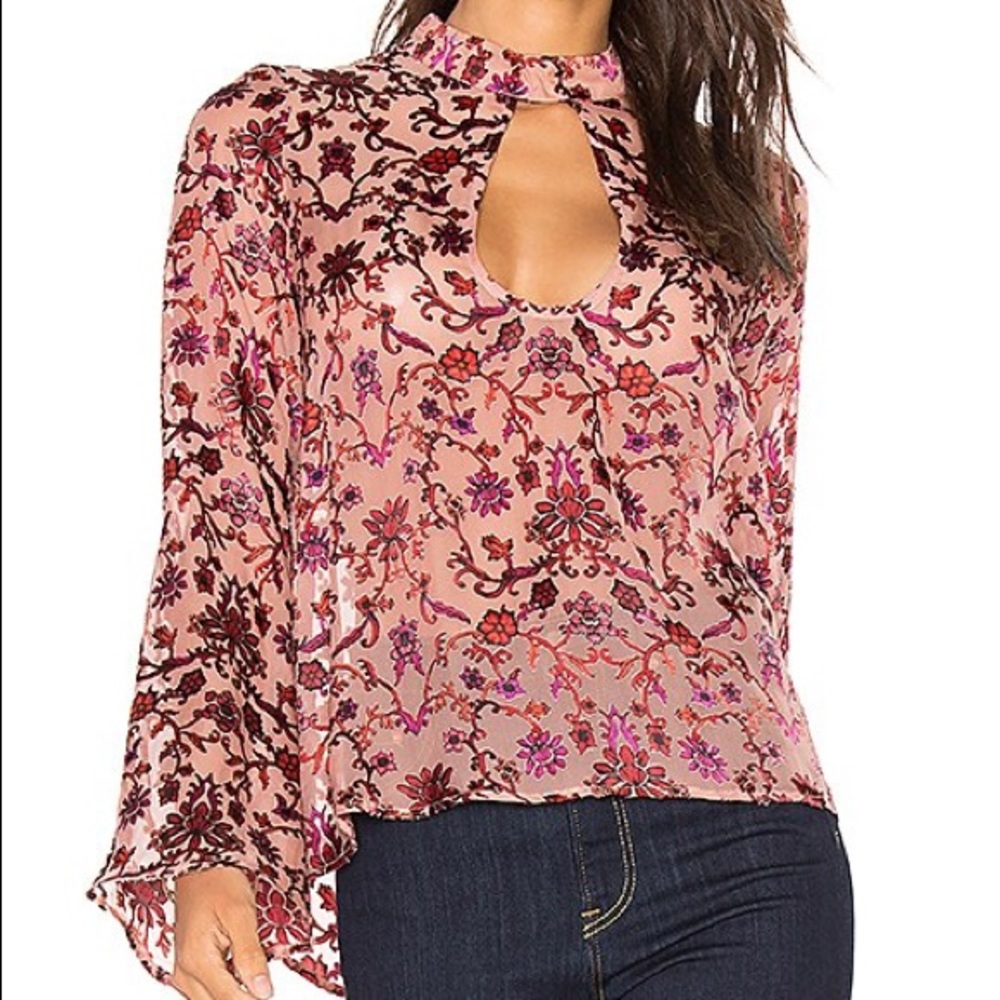 For Love & Lemons Love Sunset Floral Blouse Sz Sm